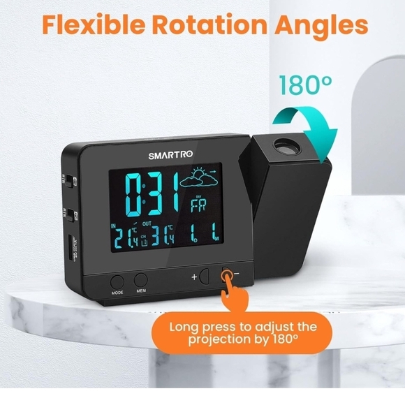 SMARTRO Digital Projection Alarm Clock - Picture 15 of 16